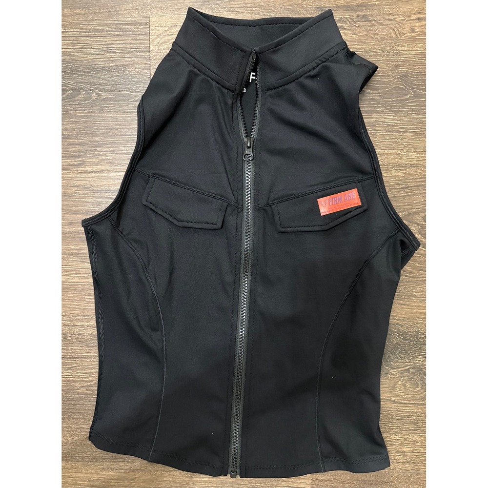 Firmabs Zip Up Cargo Tank Womens XL Black Athletic Vest